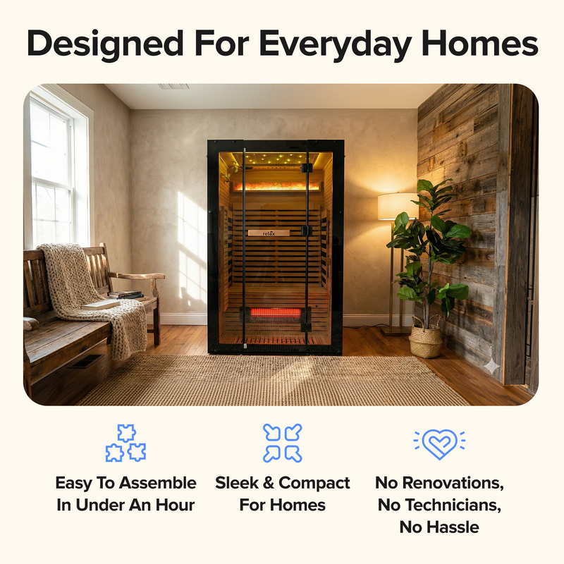 Relaxe Caldera™ Full Spectrum Infrared Sauna With Red Light Therapy Panel