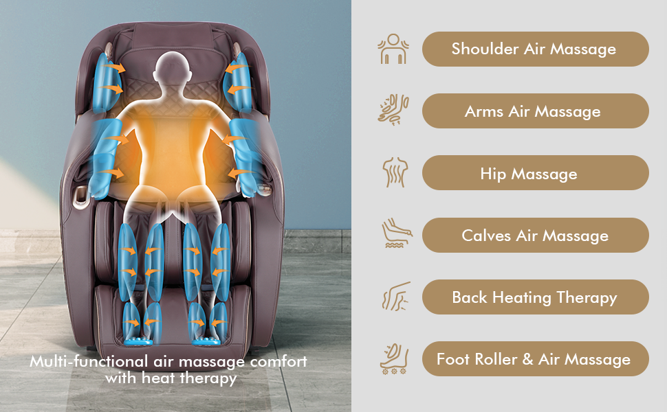 Relaxe Zero-Gravity Shiatsu Massage Chair With Heating (SL-Track) (EU)